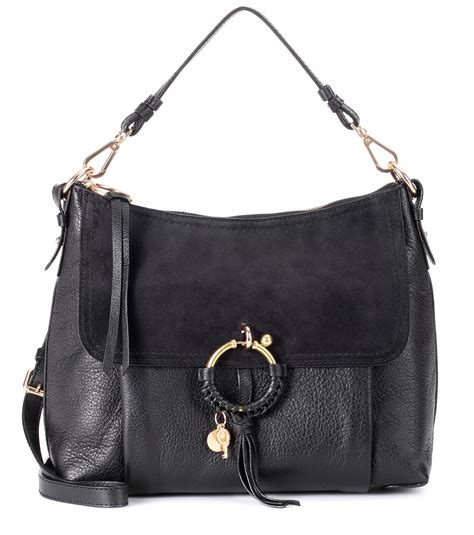 chloe black leather handbag|chloe leather shoulder bag.